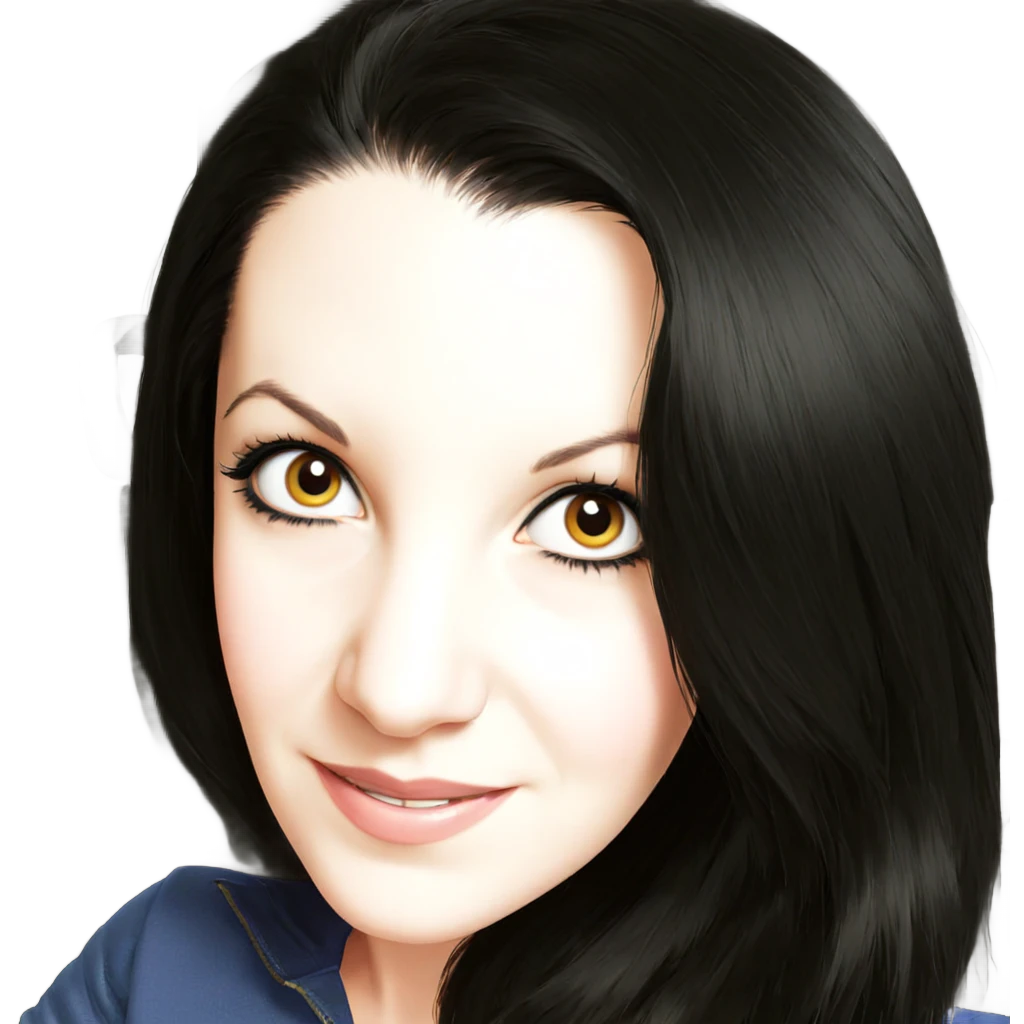 smiling girl with black hair emoji