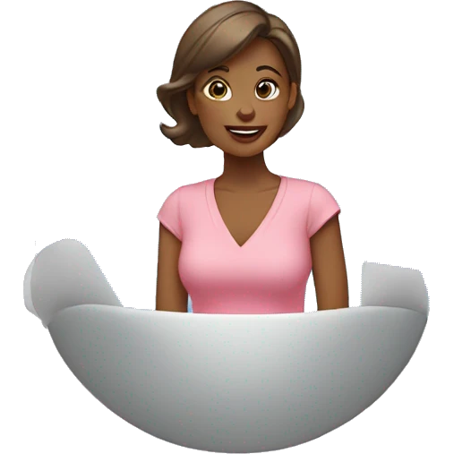a woman announcing new arrivals emoji