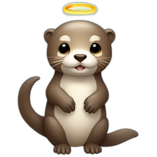 Cute otter with a halo over his head emoji