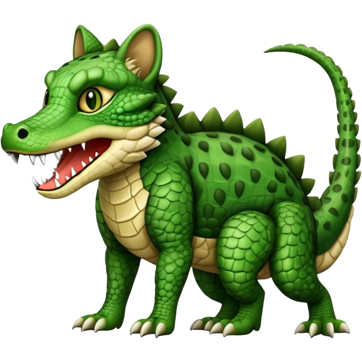 Crocodile-Bobcat-Fakémon-hybrid-creature with a long muzzle, full body emoji
