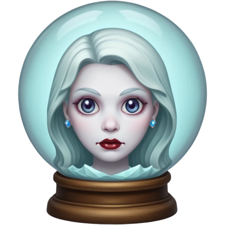 A Ghoulish Lady's head in a crystal ball emoji