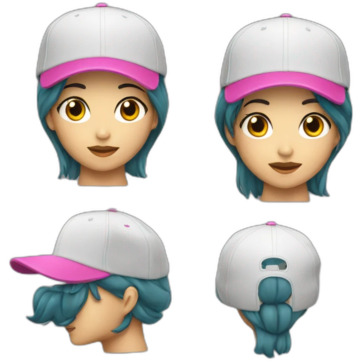 asian girl baseball cap emoji