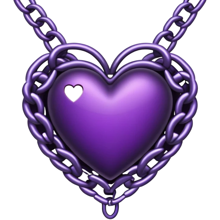 Dark purple heart in chains emoji