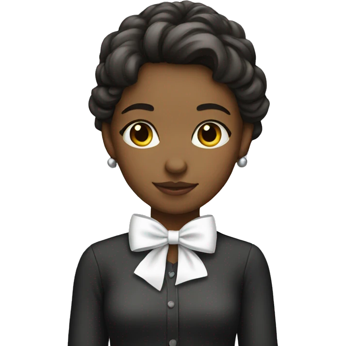 girl wearing a white bow  emoji