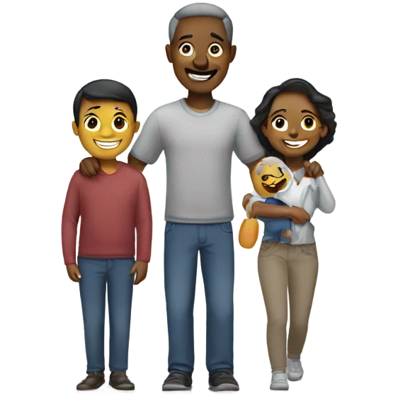 An emoji of a happy, close-knit family. emoji