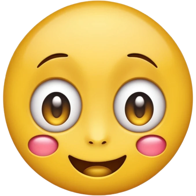 A round yellow emoji face with big eyes, a small smile, and a drop of drool coming from its mouth, in the style of modern phone emojis, clean vector design, flat shading, centered on a plain white background. emoji