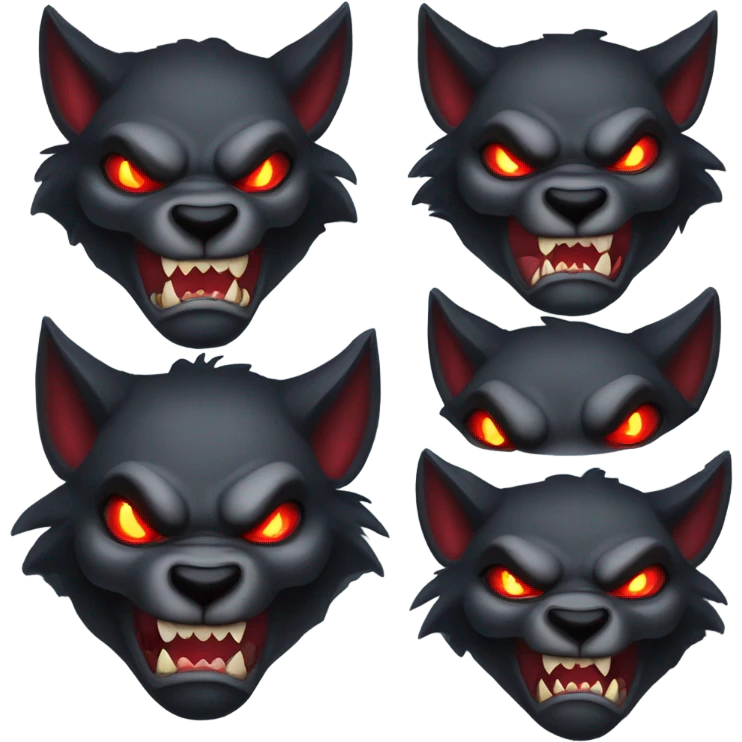 Scary evil werewolf with red eyes emoji