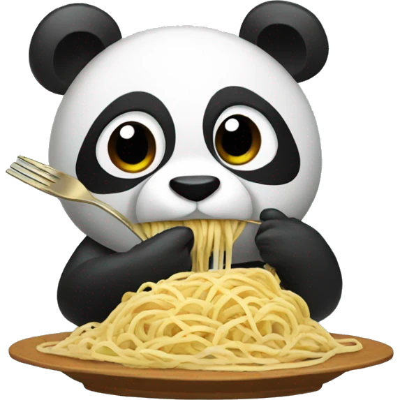 Panda eating  spaghetti  emoji