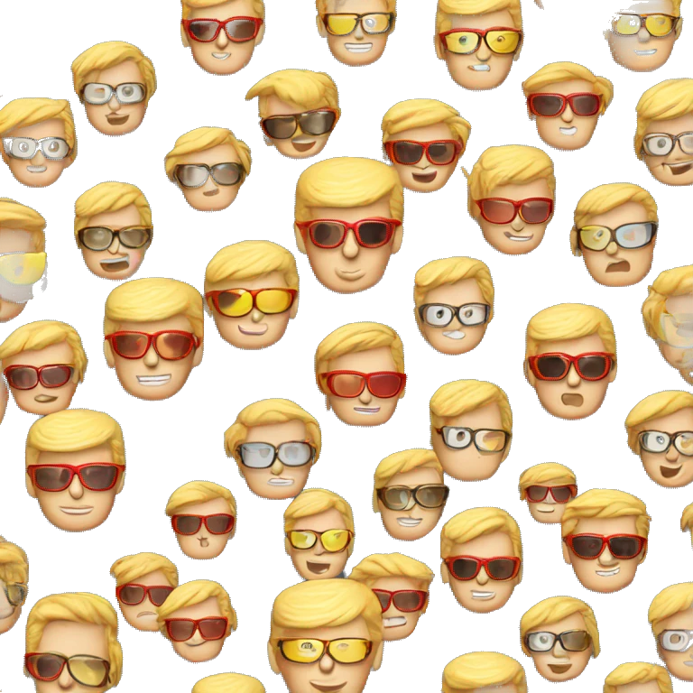 Donald Trump avec des lunettes emoji