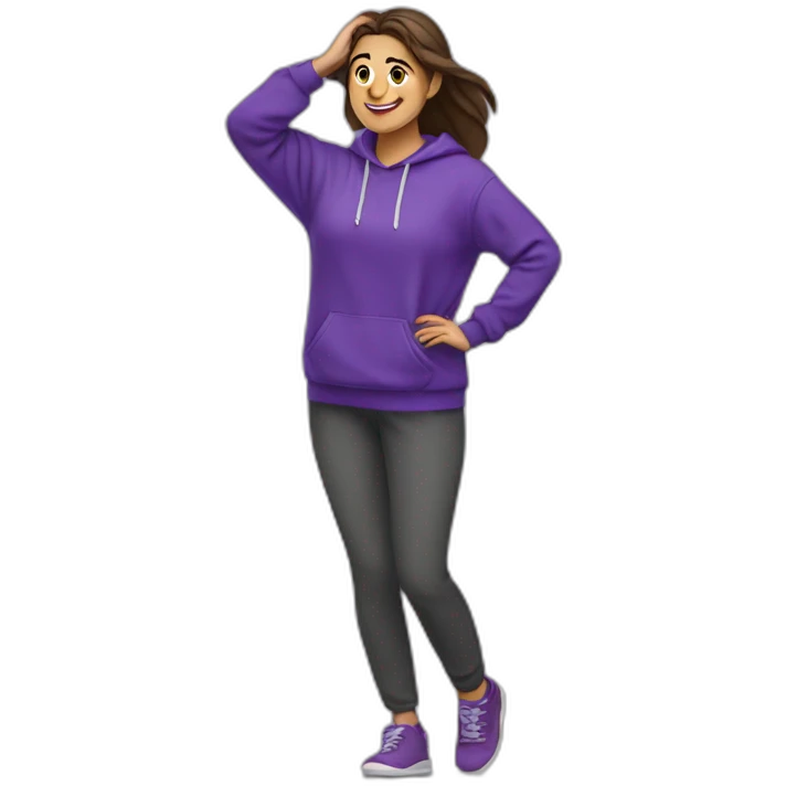 Armenian women in purple sweatshirt and celebrating something  emoji