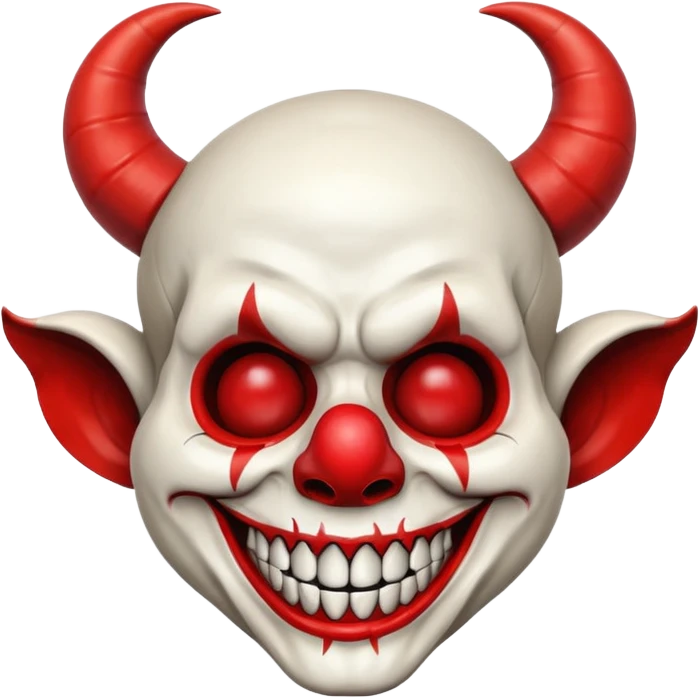 clown skull with large horns emoji