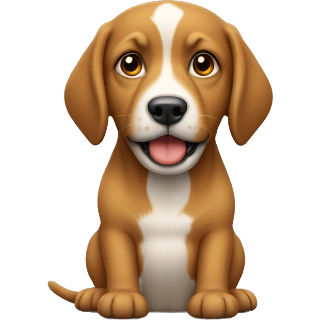 Cão com pelo castanho claro, longo, de porte pequeno emoji