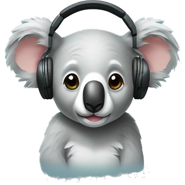 Koala used headphone emoji