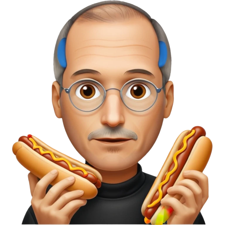 Hotdogs eating Steve Jobs ￼ emoji