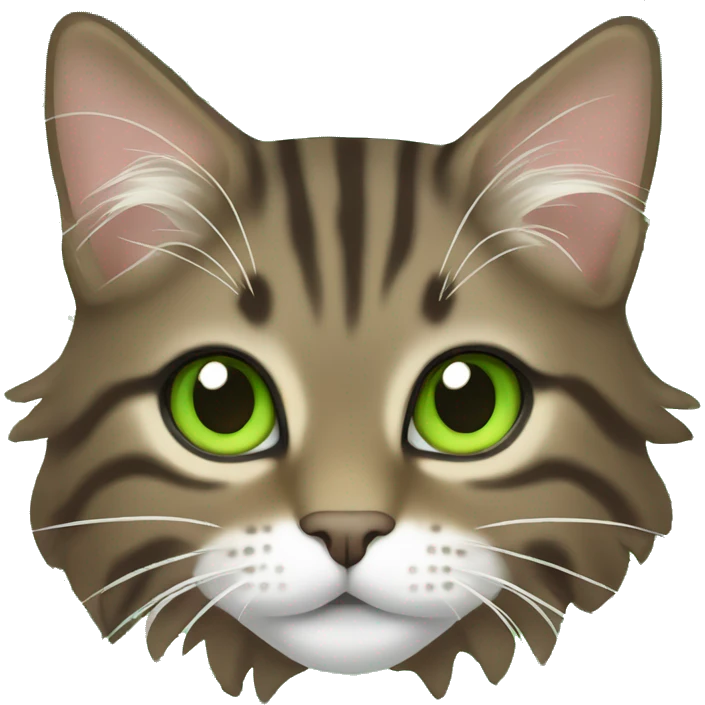 longhair brown tabby with green eyes in a christmas sweater emoji