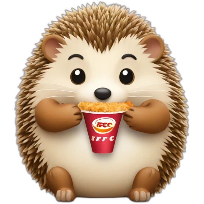 Hedgehog eating KFC emoji