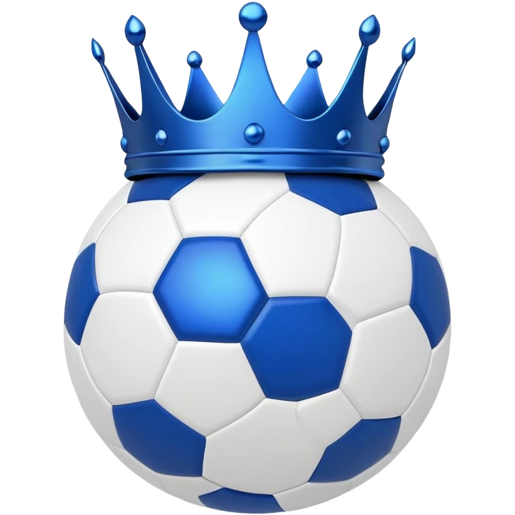 Blue crown on a soccer ball emoji