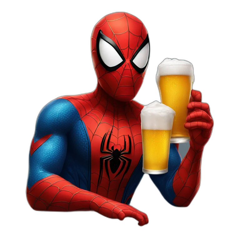 spider man drink a beer emoji
