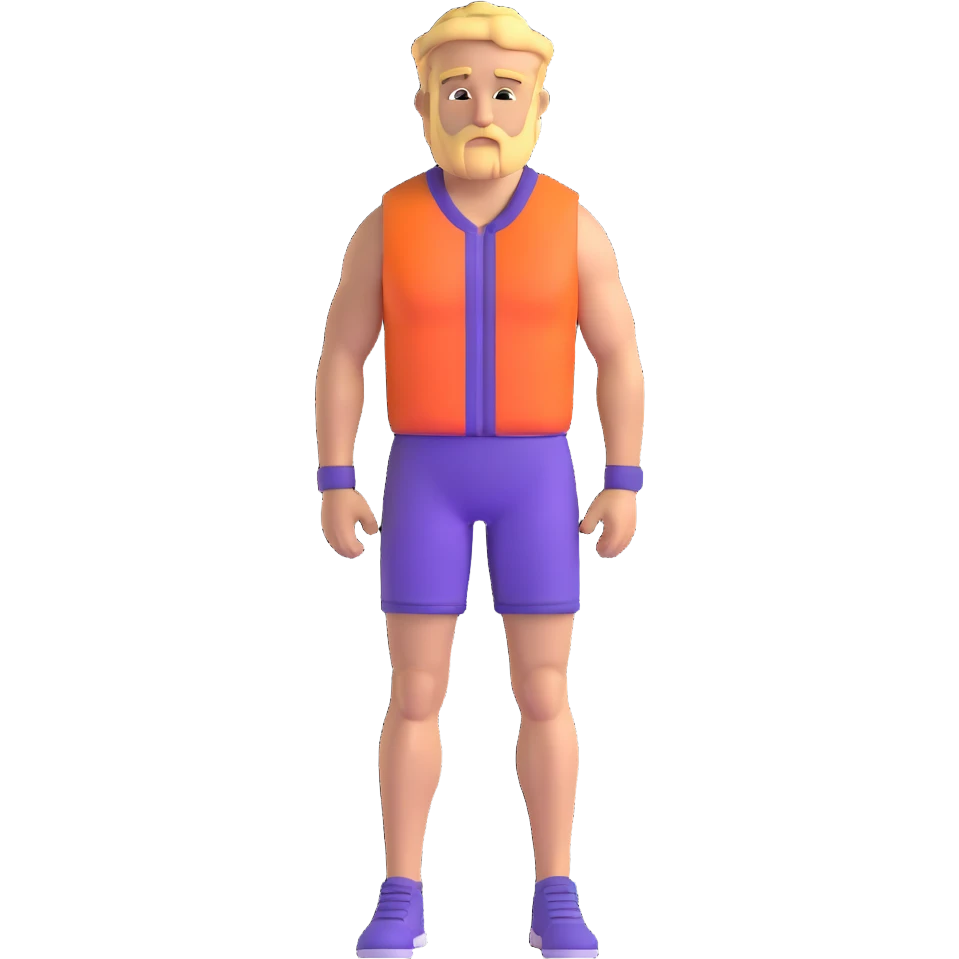 Odysseus in an 80s workout suit emoji