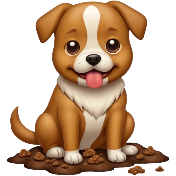 dog eating poop emoji
