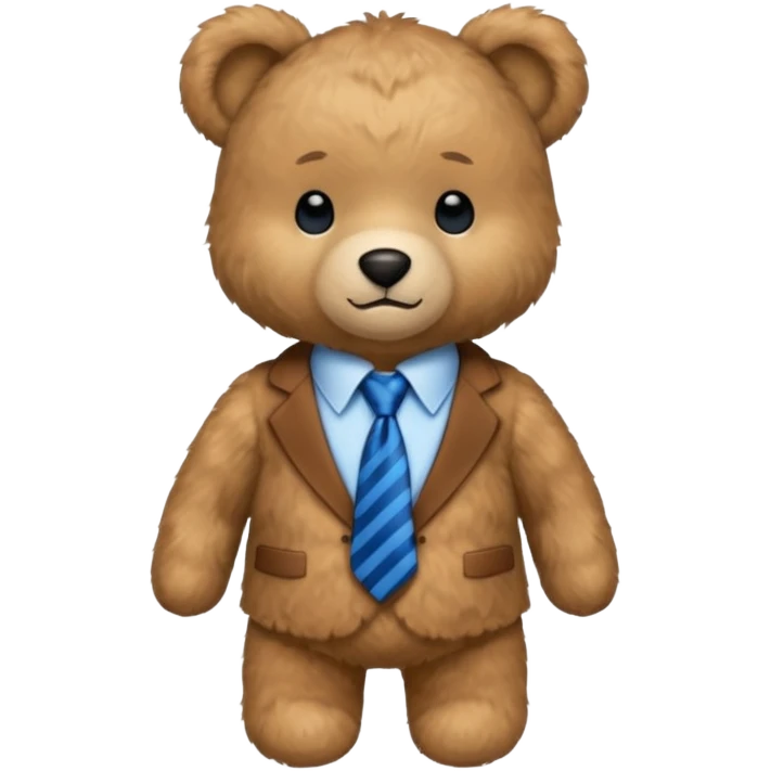 teddy bear with shirt and blue tie emoji