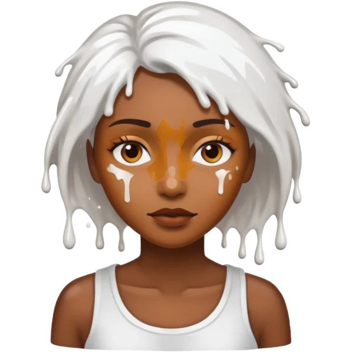 Woman brown splashed white emoji