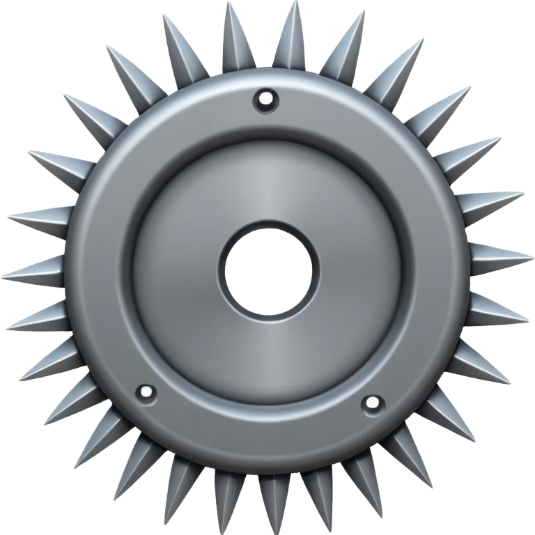 Whele with small sharp spikes all around and a hole at center, emoji