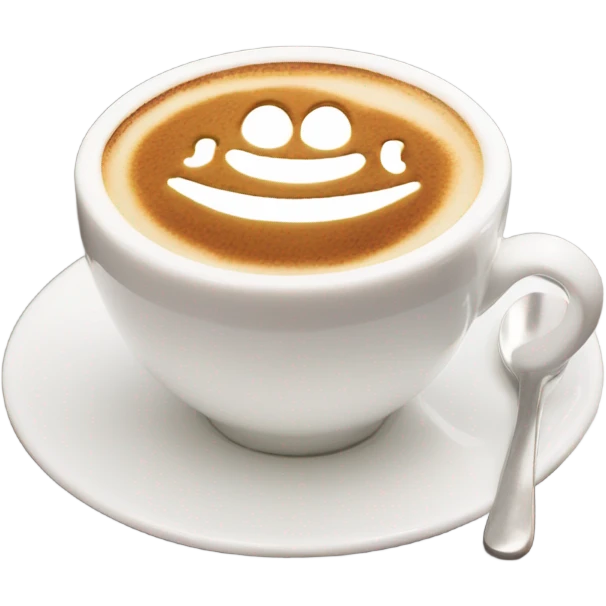 Cappuccino in white porcelain cup emoji