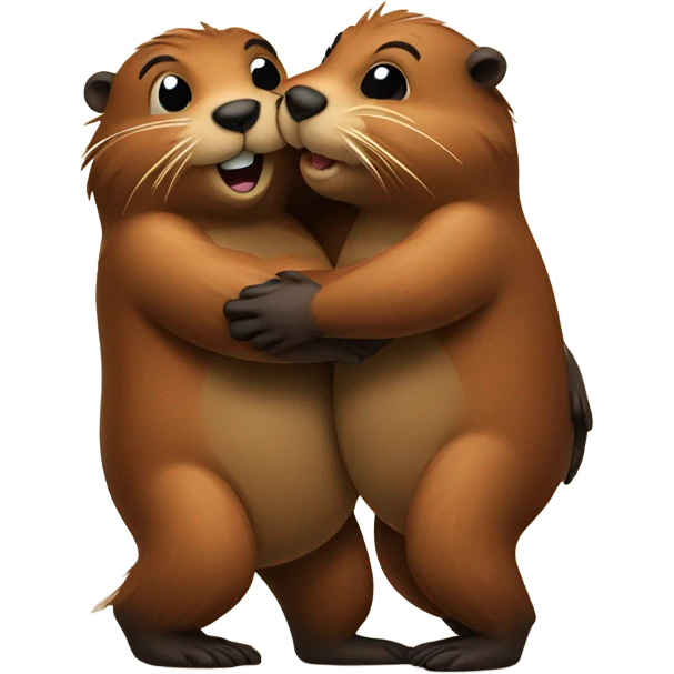 beavers hugging emoji