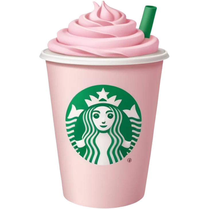 A pastel pink sturbucks coffee emoji