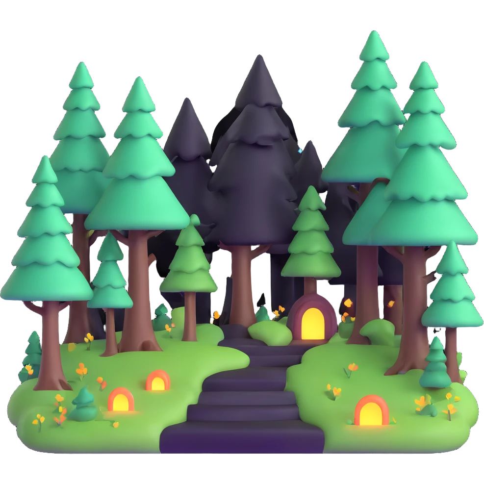 magical forest with glowing elements emoji