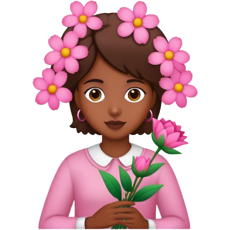 There with pink flowers  emoji