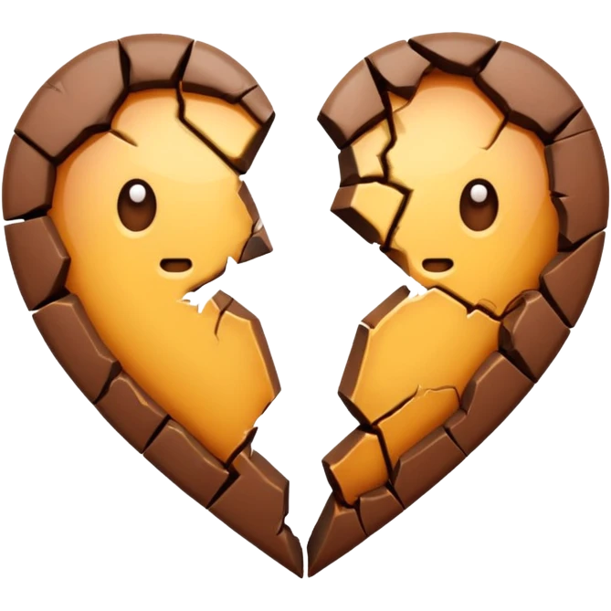 brown heart broken into two pieces emoji