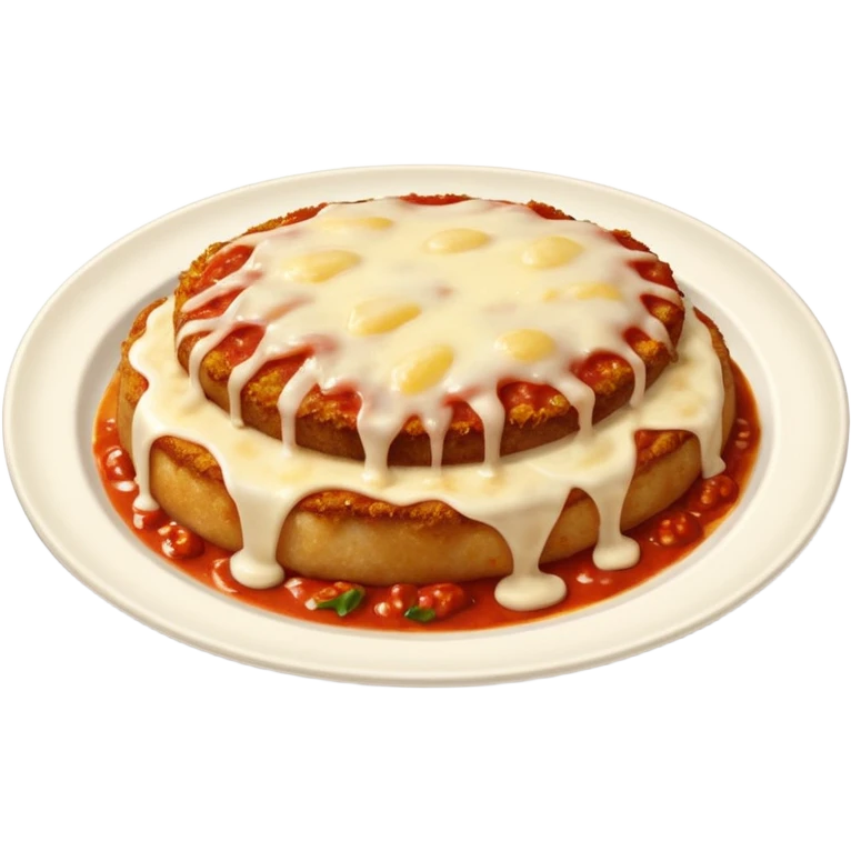 veal parmesan on a dish emoji