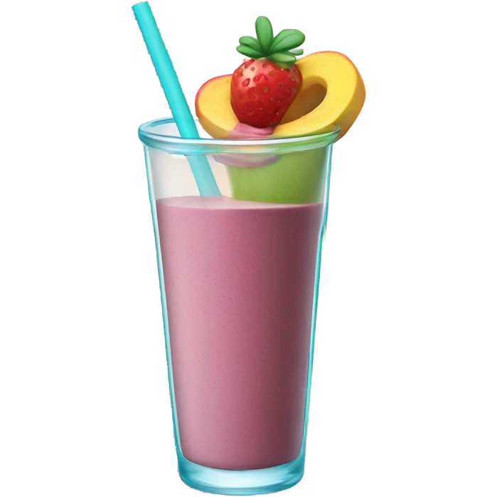 Smoothie in glass with straw emoji