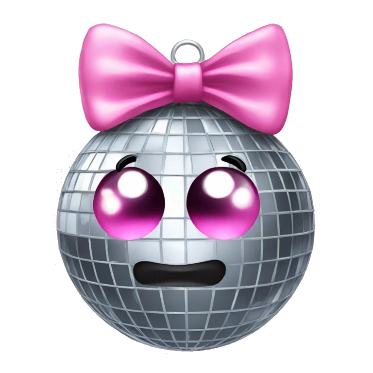 disco ball with pink bow emoji