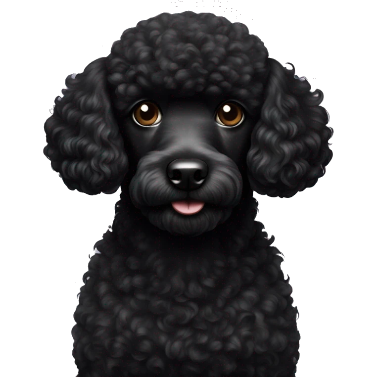 Small eyes black poodle emoji