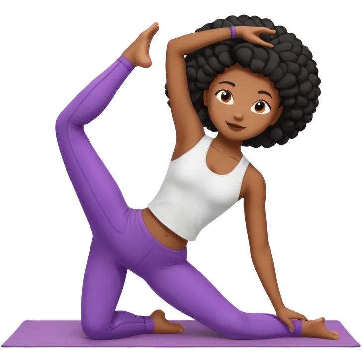 black girl doing yoga emoji