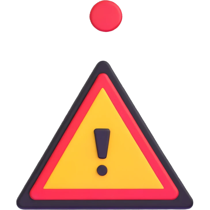warning triangle with exclamation mark emoji