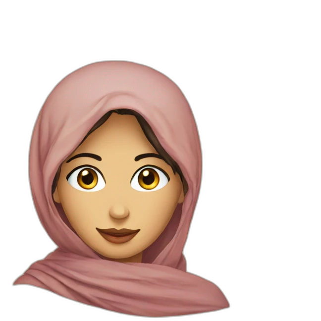 Pakistani girl large face scarf emoji