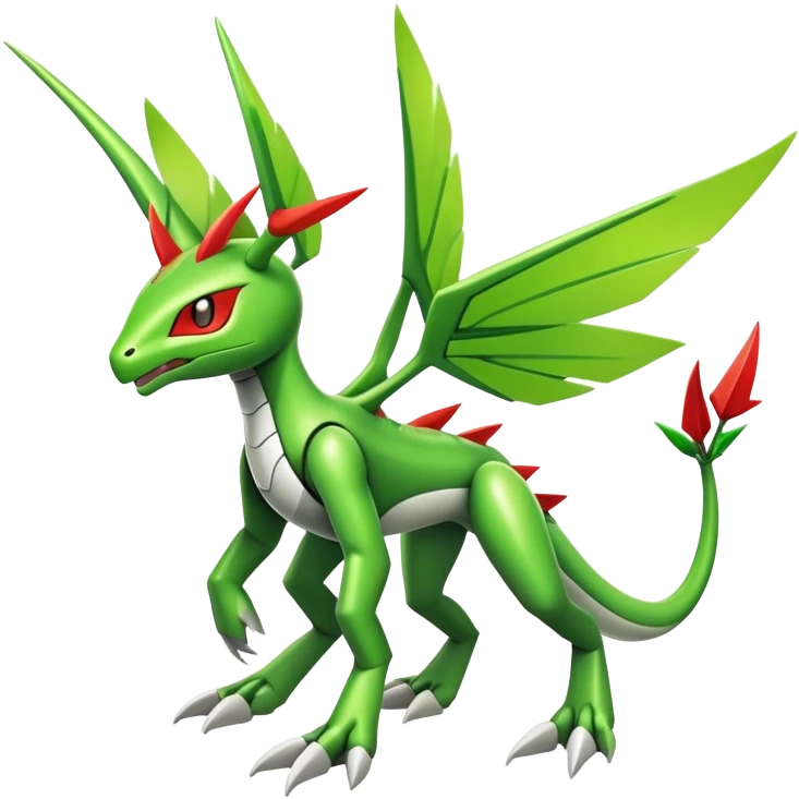 Cute Cool Edgy Shiny Futuristic Ethereal Legendary Kartana-Digimon-Scyther-Flygon-hybrid full body emoji