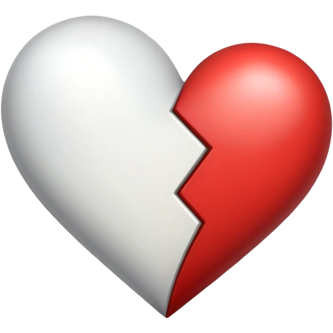 A heart one half black and the other half white emoji