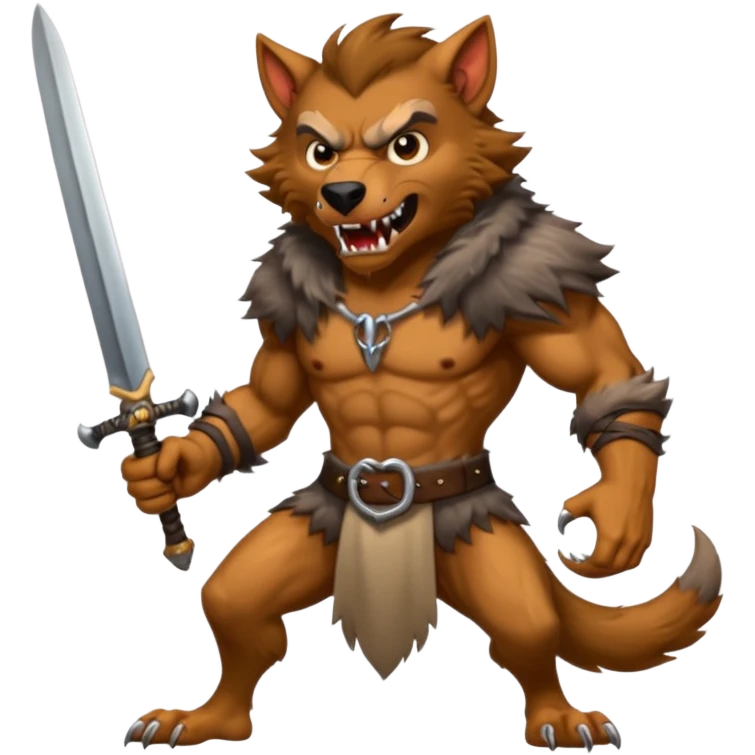 Werewolf with sword emoji