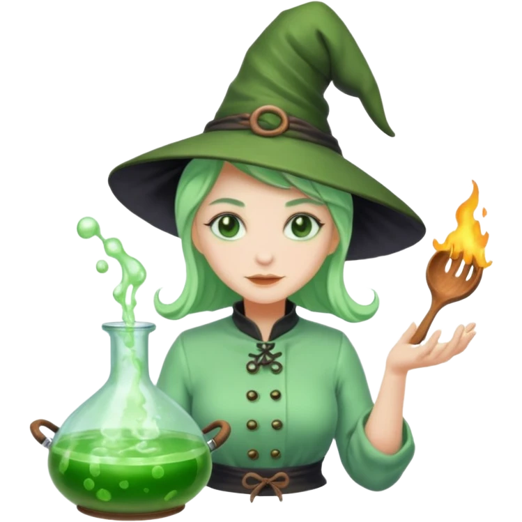 green witch cooking potion emoji