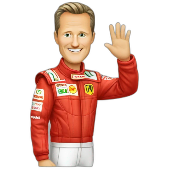 Michael Schumacher waving emoji