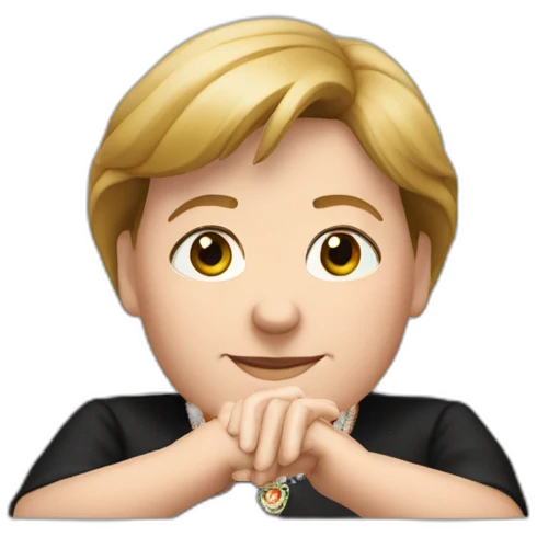 merkel holding her hands in the triangle diamond position emoji