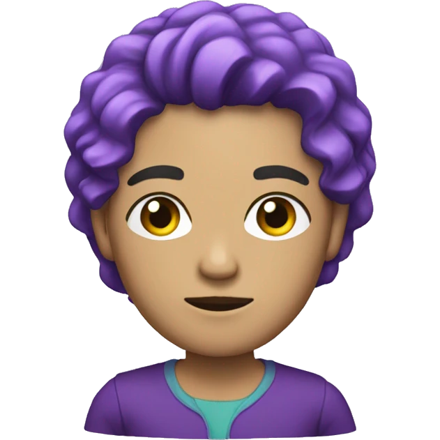 PERSONA CUERPO COMPLETO CON PELO VIOLETA Y MICROONO emoji