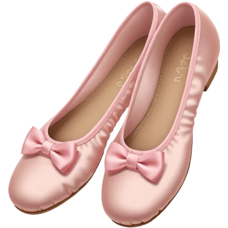 light pink ballet shoes with bow tie straps, simple and cute, suitable for emoji or icon emoji