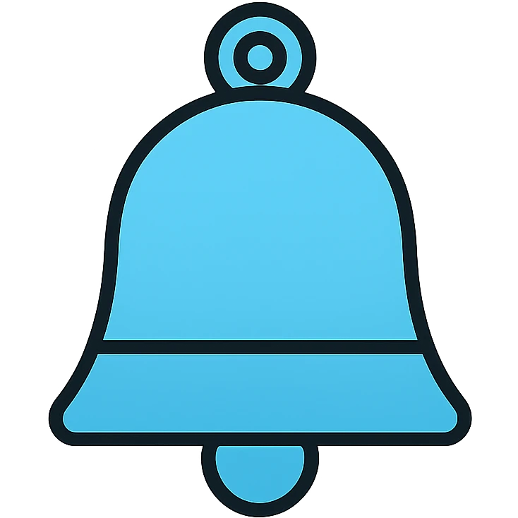 sky blue bell, simple and iconic emoji