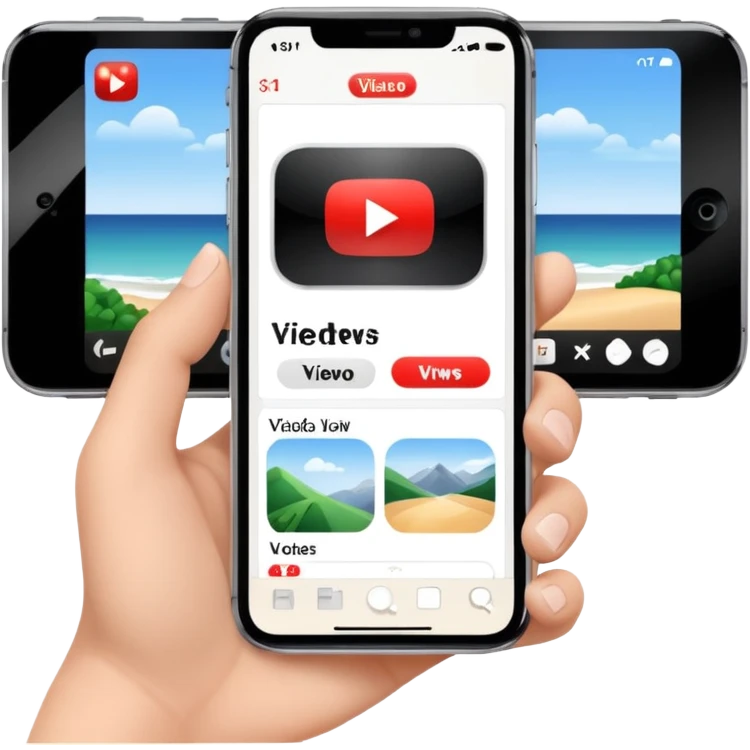 iPhone on YouTube app showing video views emoji
